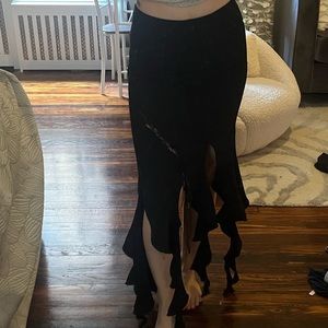 Dolls Kill Punk Rave Irregular Ruffle Skirt Black XS NWT